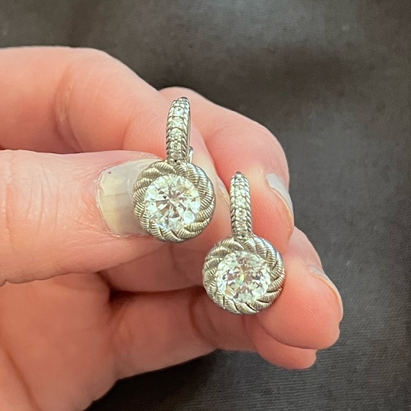 Judith Ripka Sterling Silver Teardrop Earrings - Picture 1 of 4